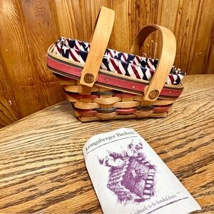 Longaberger 1996 All American Summertime Basket Combo Liner and Protector